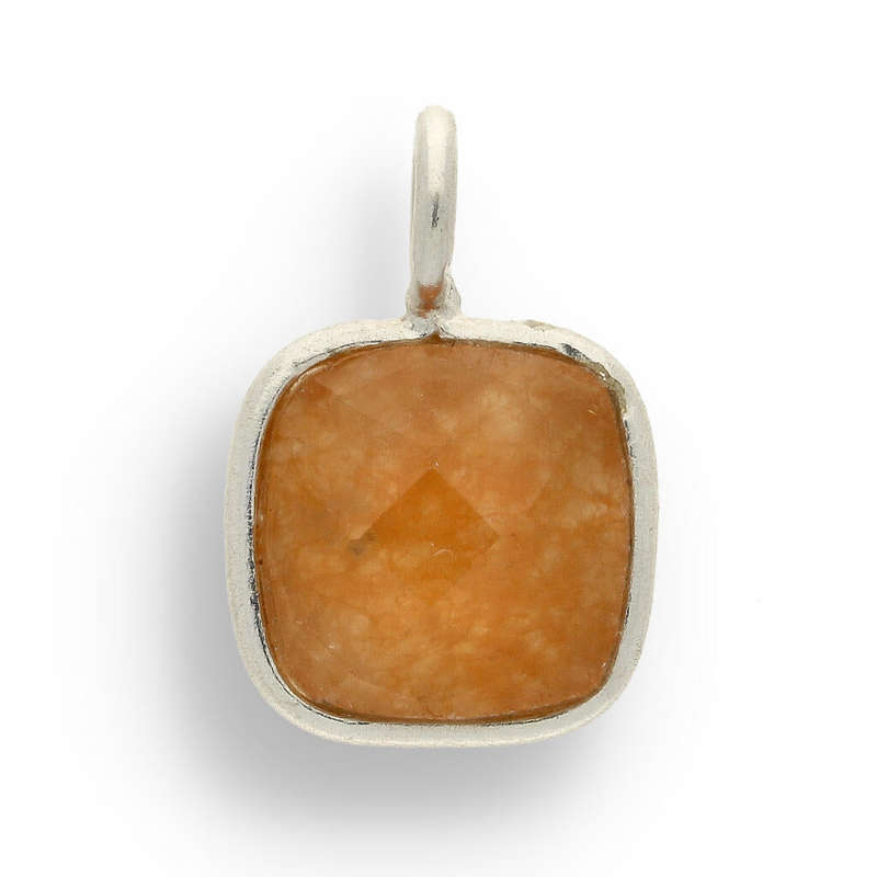 Bold Spirit  Faceted Carnelian Cushion Necklace