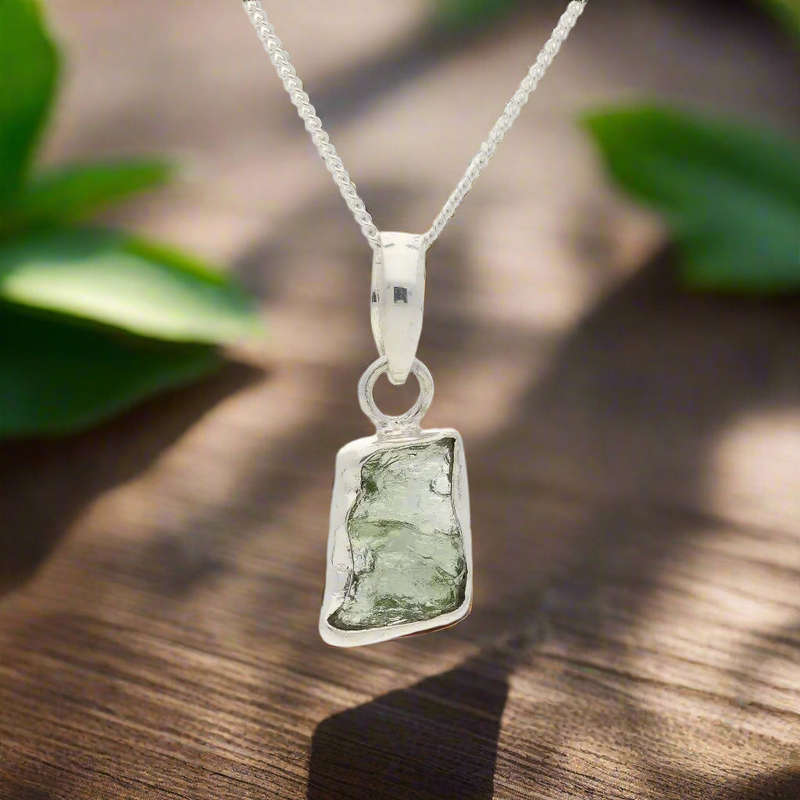 Moldavite Transformation Necklace  100% Real Gem