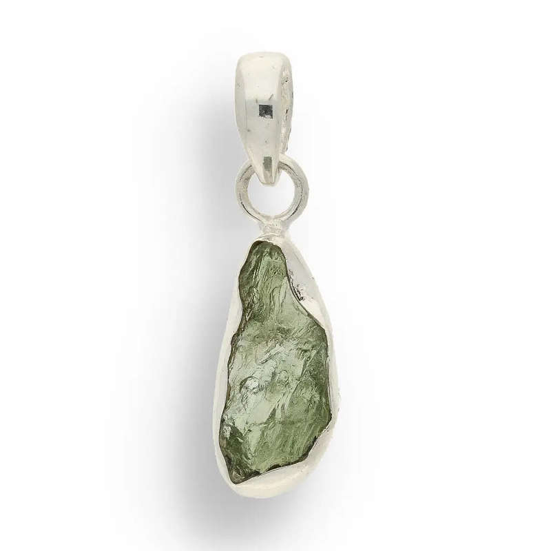 Moldavite Awakening  Sterling Silver Czech Pendant