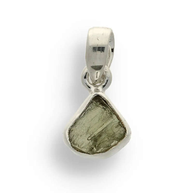 Moldavite Heart Opener  Genuine Silver Necklace