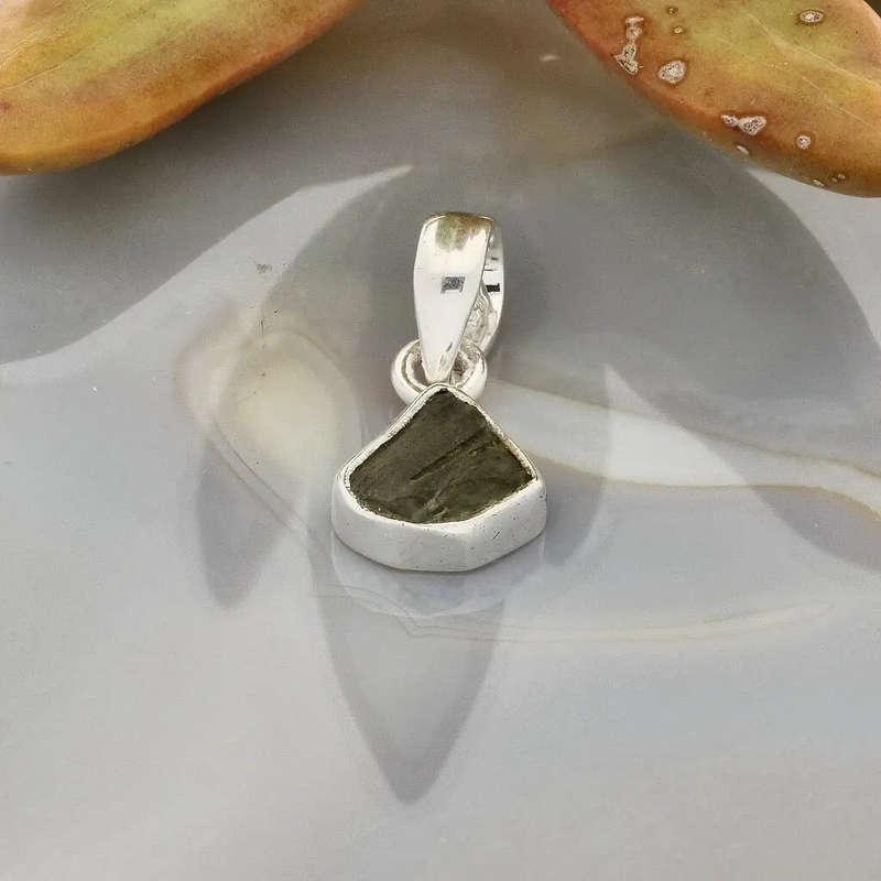 Moldavite Heart Opener  Genuine Silver Necklace