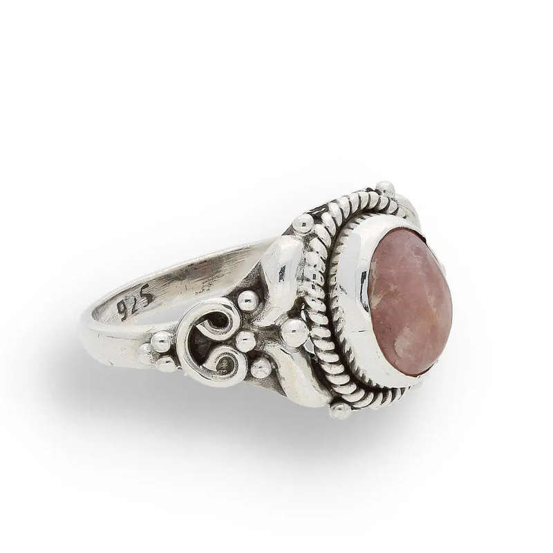 Rhodochrosite Sterling Silver Ring  A Symbol of Love & Healing