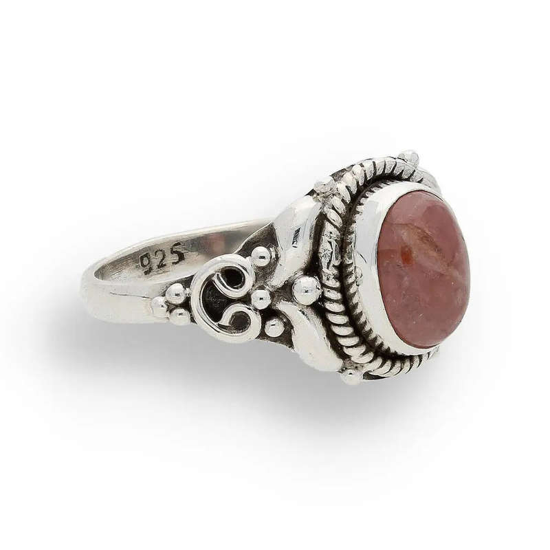Rhodochrosite Sterling Silver Ring  A Symbol of Love & Healing