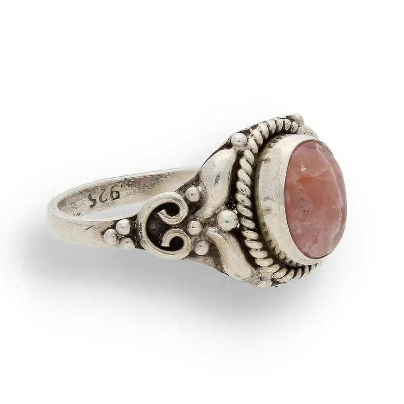 Rhodochrosite Sterling Silver Ring  A Symbol of Love & Healing