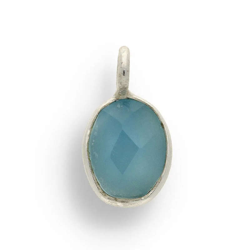 Deep Focus -  Faceted Oval Blue Onyx Necklace