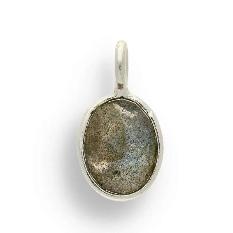 Mystic Oval -  Faceted Oval Labradorite Necklace