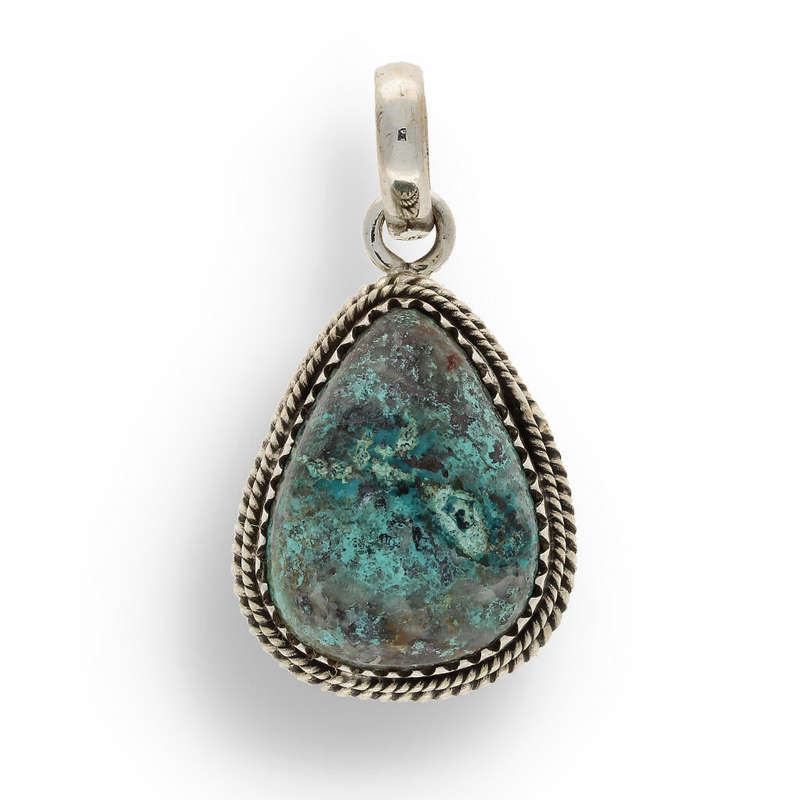 Chrysocolla Sterling Silver Pendant