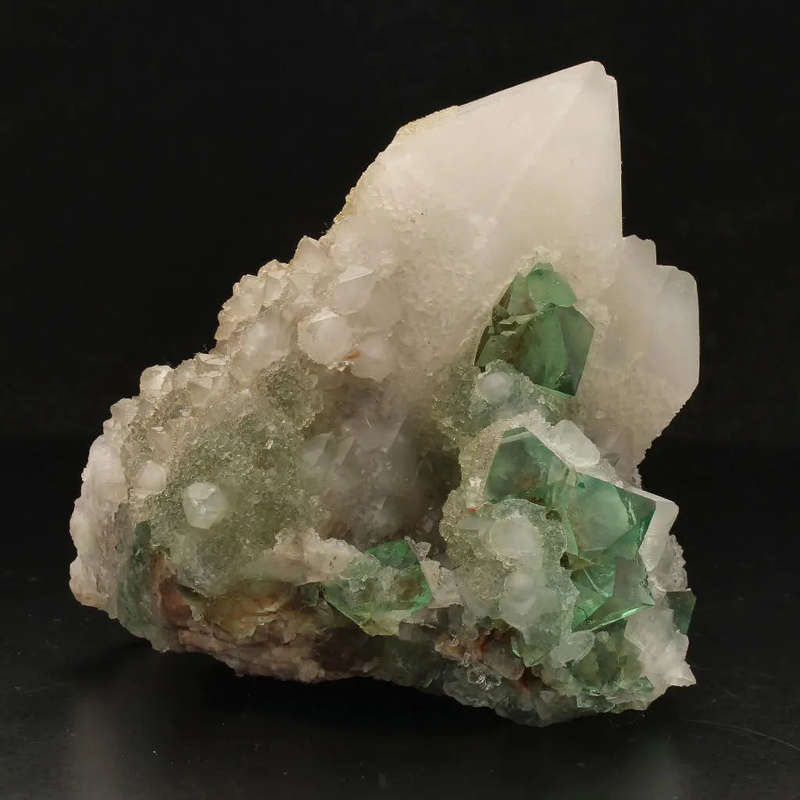 Unique Cactus Quartz with Lustrous Green Fluorite from Riemvasmaak