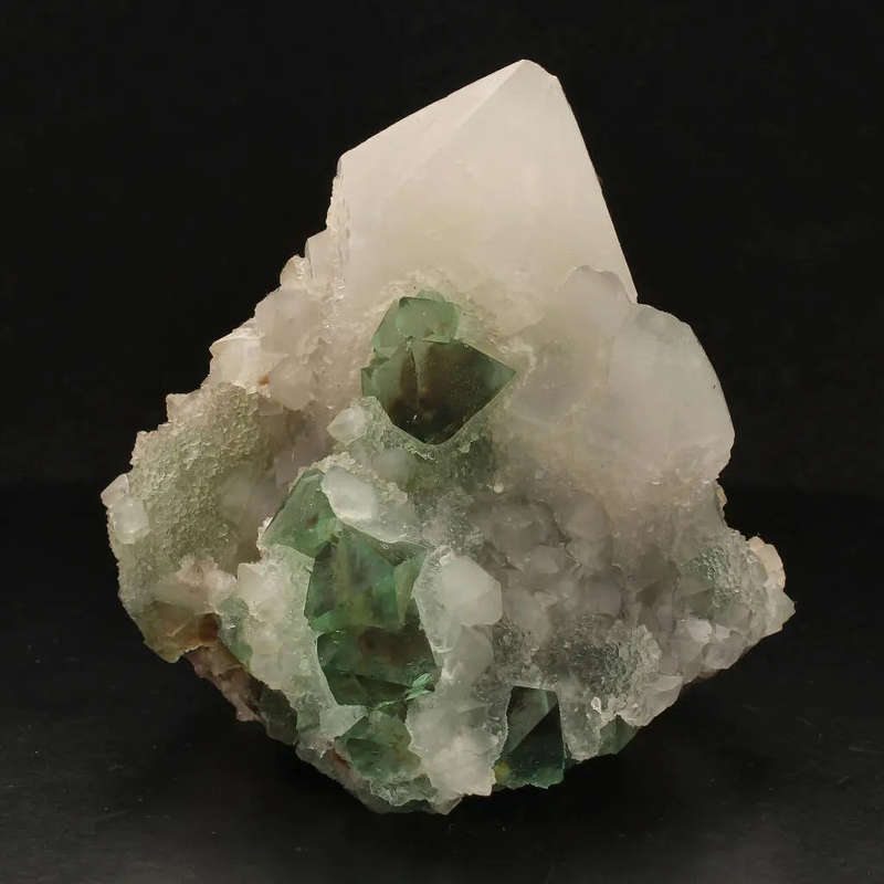 Unique Cactus Quartz with Lustrous Green Fluorite from Riemvasmaak