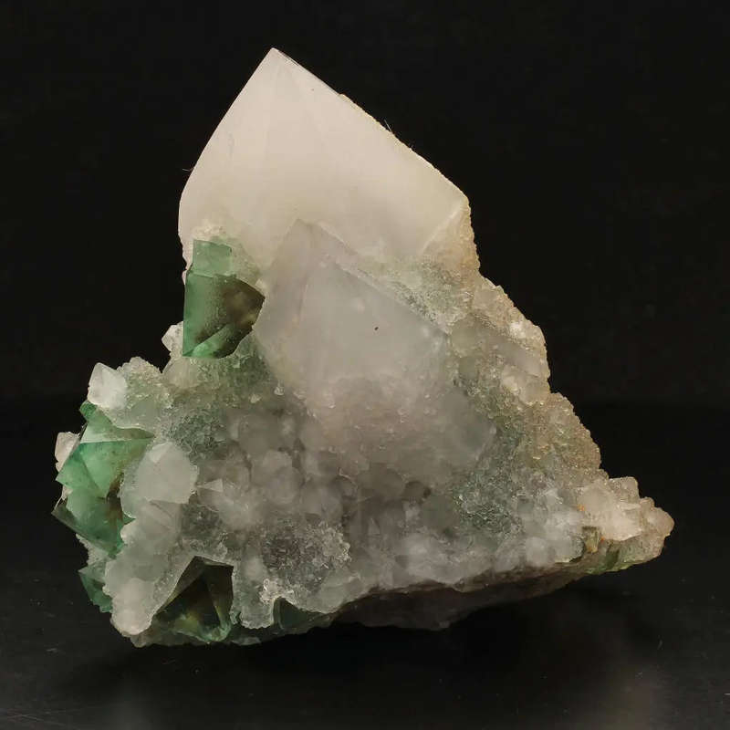 Unique Cactus Quartz with Lustrous Green Fluorite from Riemvasmaak