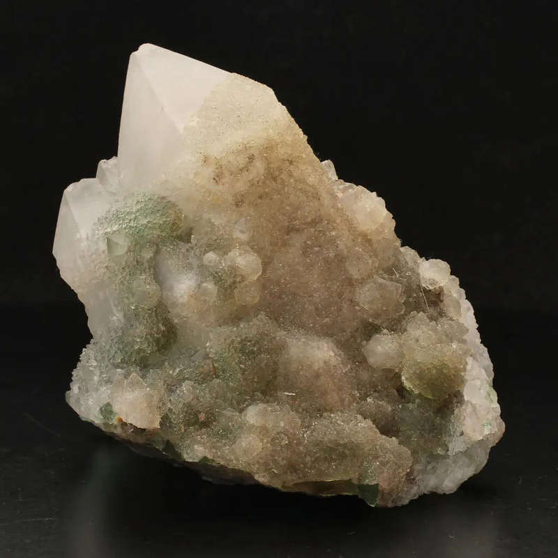 Unique Cactus Quartz with Lustrous Green Fluorite from Riemvasmaak