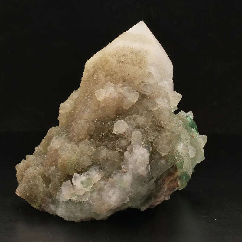 Unique Cactus Quartz with Lustrous Green Fluorite from Riemvasmaak