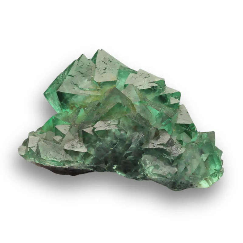 Lustrous Octahedral Fluorite Cluster Green and Purple from Riemvasmaak
