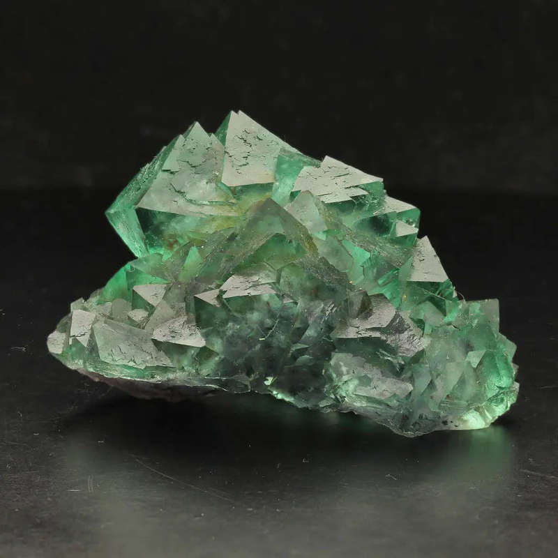 Lustrous Octahedral Fluorite Cluster Green and Purple from Riemvasmaak