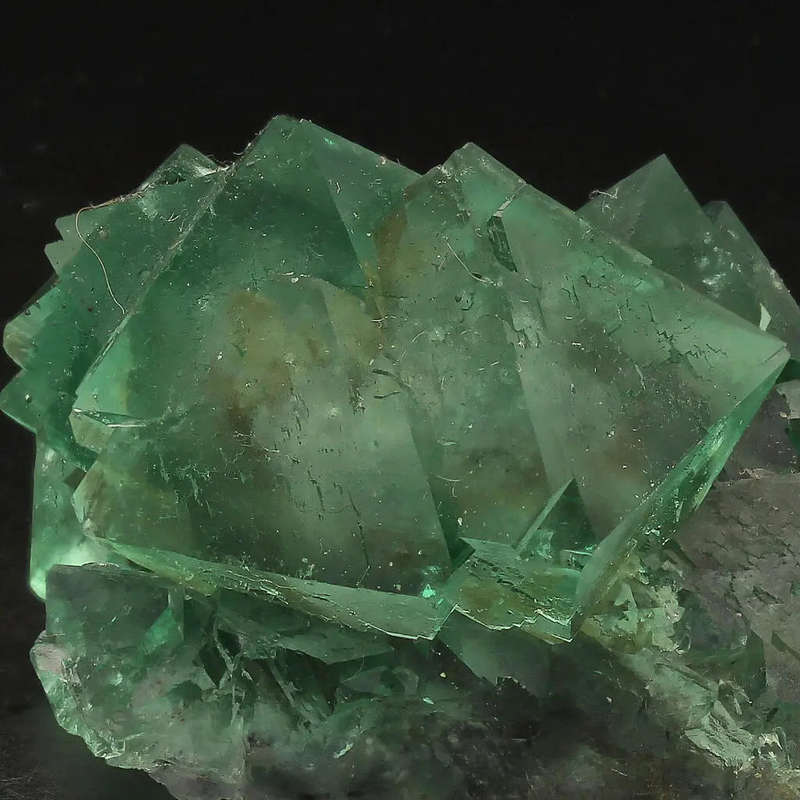 Lustrous Octahedral Fluorite Cluster Green and Purple from Riemvasmaak