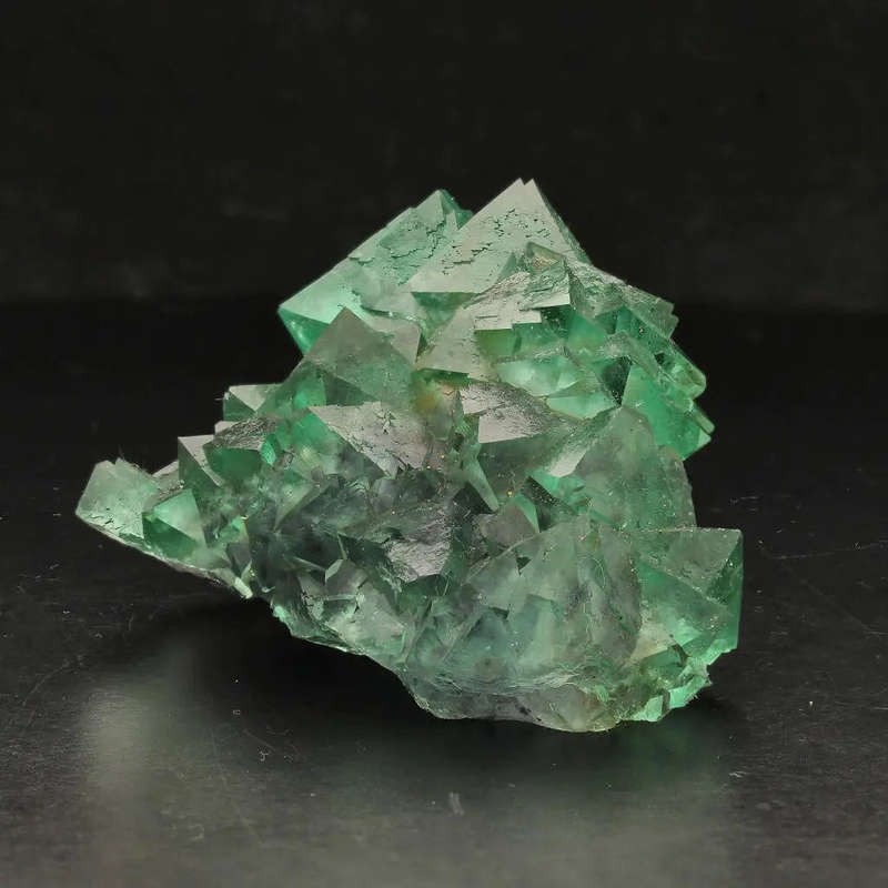 Lustrous Octahedral Fluorite Cluster Green and Purple from Riemvasmaak