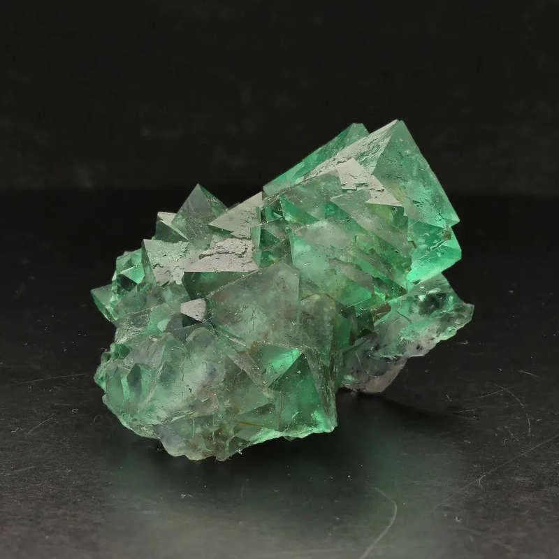 Lustrous Octahedral Fluorite Cluster Green and Purple from Riemvasmaak