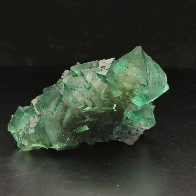 Lustrous Octahedral Fluorite Cluster Green and Purple from Riemvasmaak