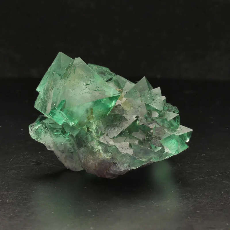 Lustrous Octahedral Fluorite Cluster Green and Purple from Riemvasmaak
