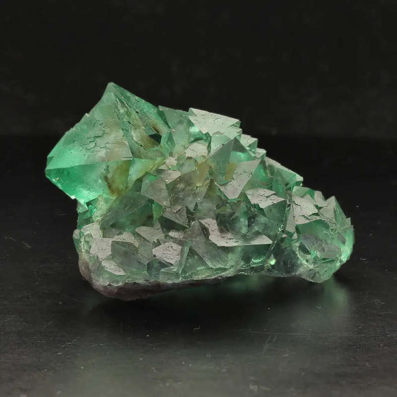 Lustrous Octahedral Fluorite Cluster Green and Purple from Riemvasmaak