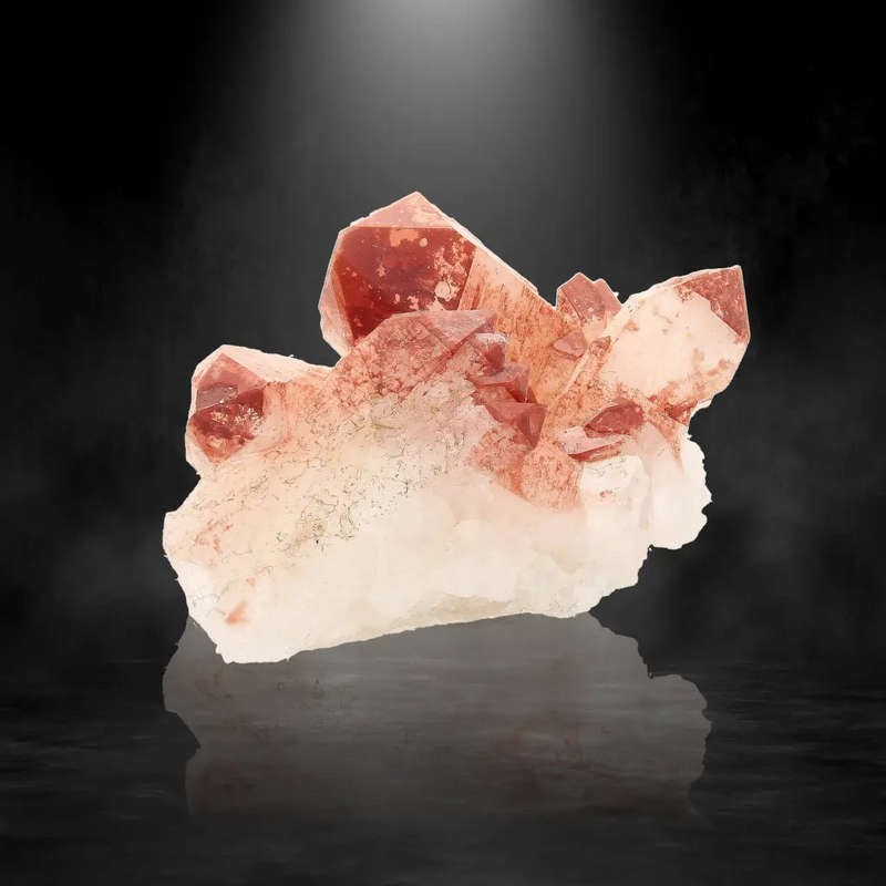 Miniature Hematite Coated Quartz Cluster from Pellaberg, Northern Cape, South Africa