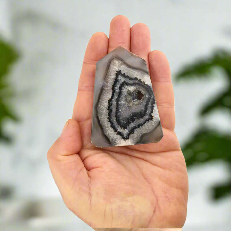 Black Agate Polished Tower  Shield Your Energy