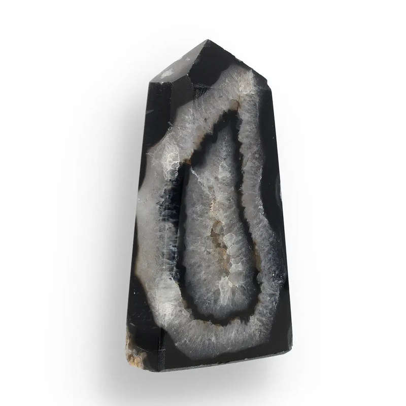 Black Agate Energy Obelisk  Stability in Stone