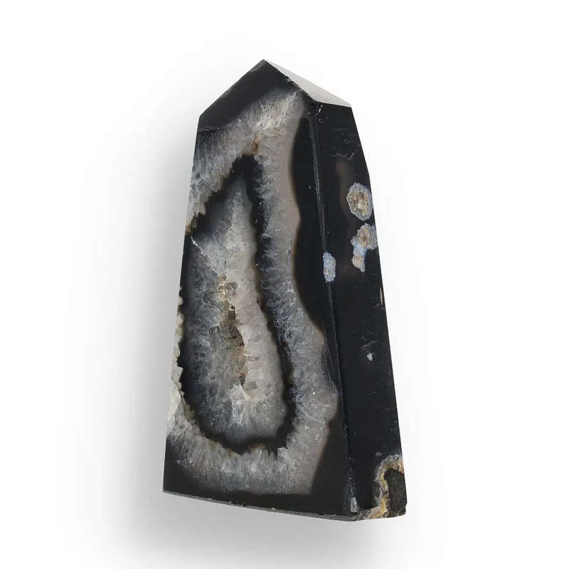 Black Agate Energy Obelisk  Stability in Stone