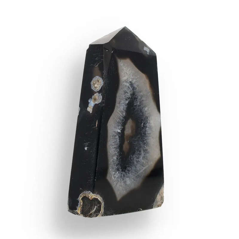 Black Agate Energy Obelisk  Stability in Stone