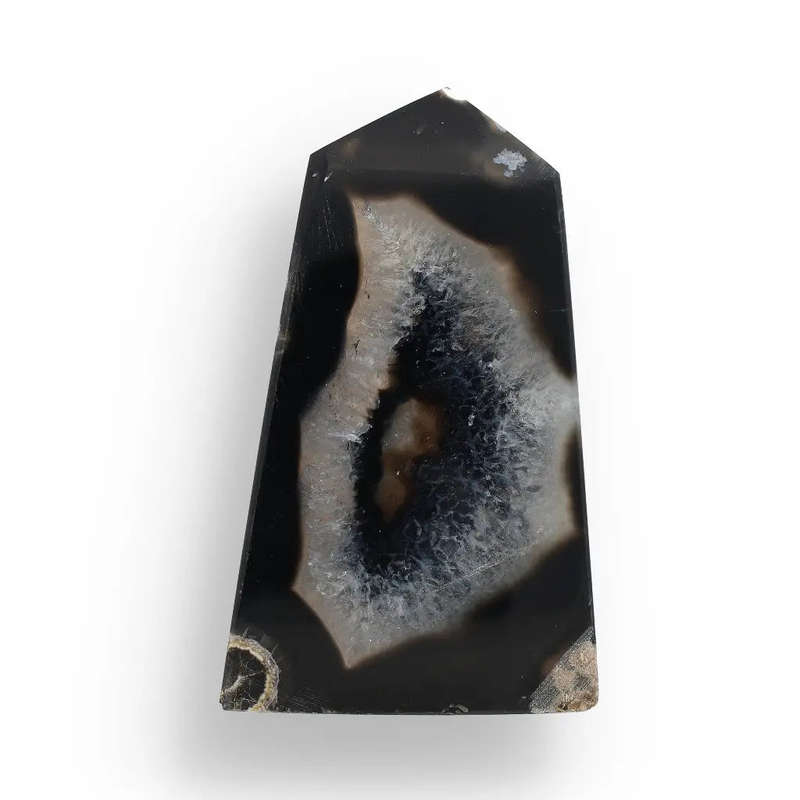 Black Agate Energy Obelisk  Stability in Stone