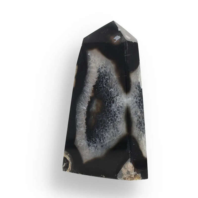 Black Agate Energy Obelisk  Stability in Stone