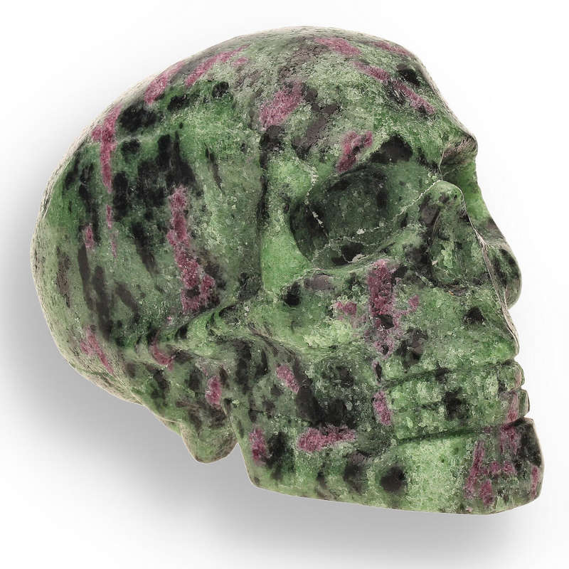 Ruby Zoisite Skull: Fusion of Passion & Growth