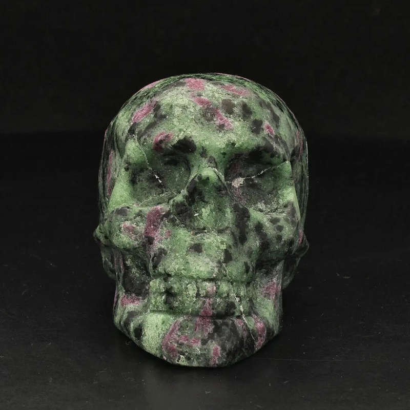 Ruby Zoisite Skull: Fusion of Passion & Growth