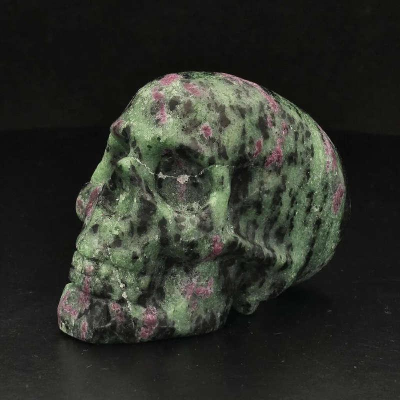 Ruby Zoisite Skull: Fusion of Passion & Growth