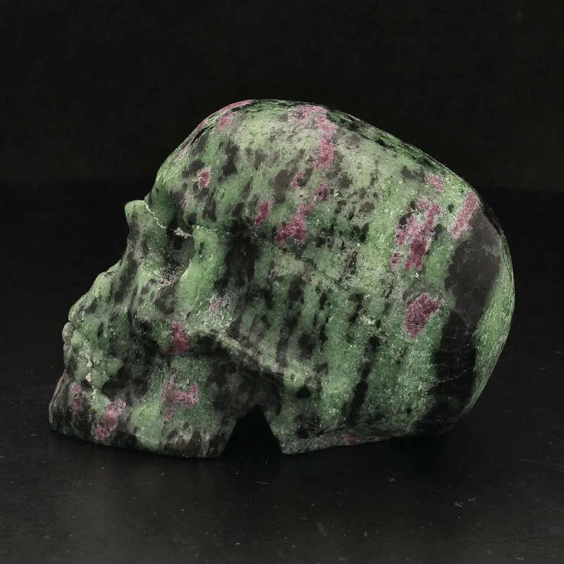 Ruby Zoisite Skull: Fusion of Passion & Growth