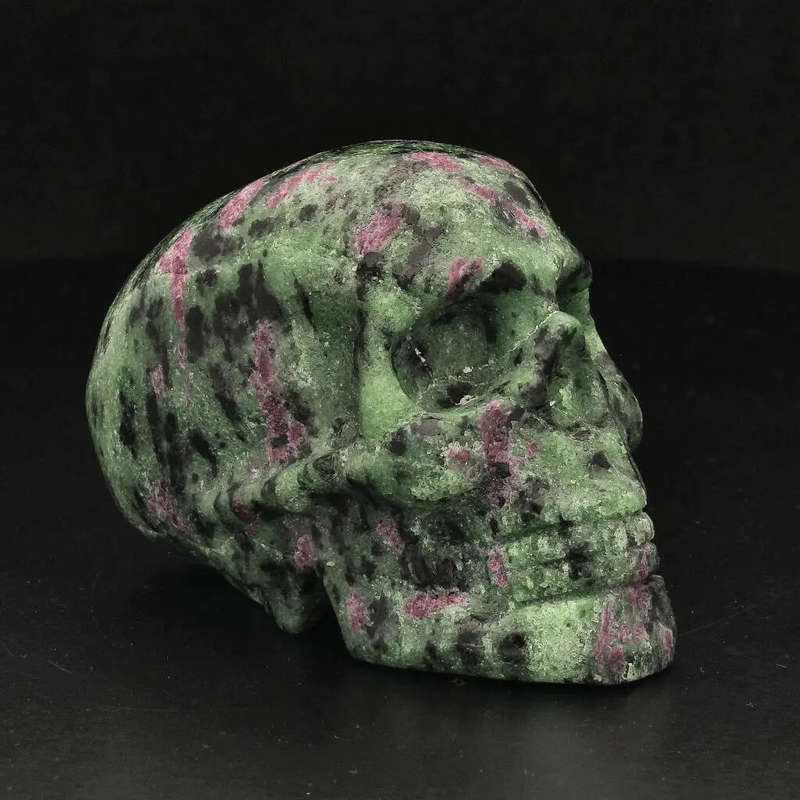 Ruby Zoisite Skull: Fusion of Passion & Growth