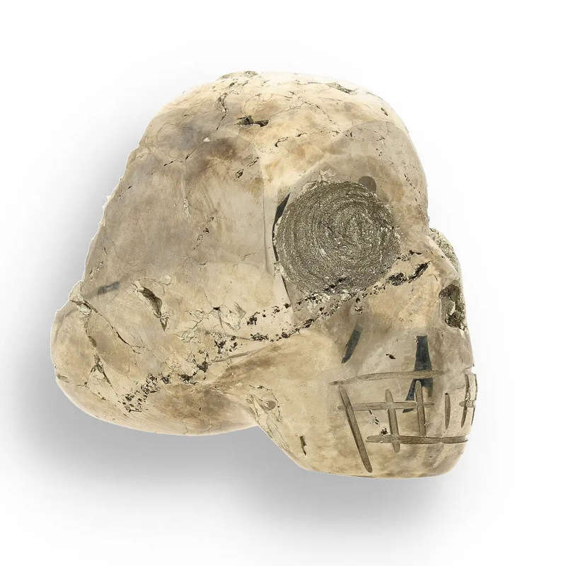 Mystical Pyrite Carved Skull: A Unique Fusion of Power & Protection