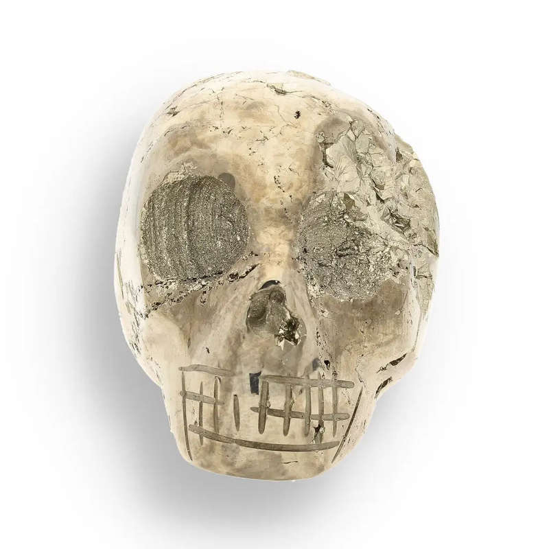 Mystical Pyrite Carved Skull: A Unique Fusion of Power & Protection