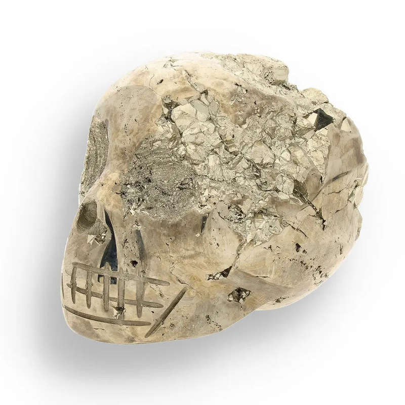 Mystical Pyrite Carved Skull: A Unique Fusion of Power & Protection