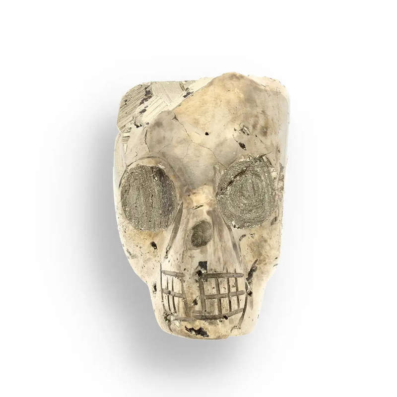 Unique Pyrite Carved Skull: Protection, Prosperity, and Ancient Magic
