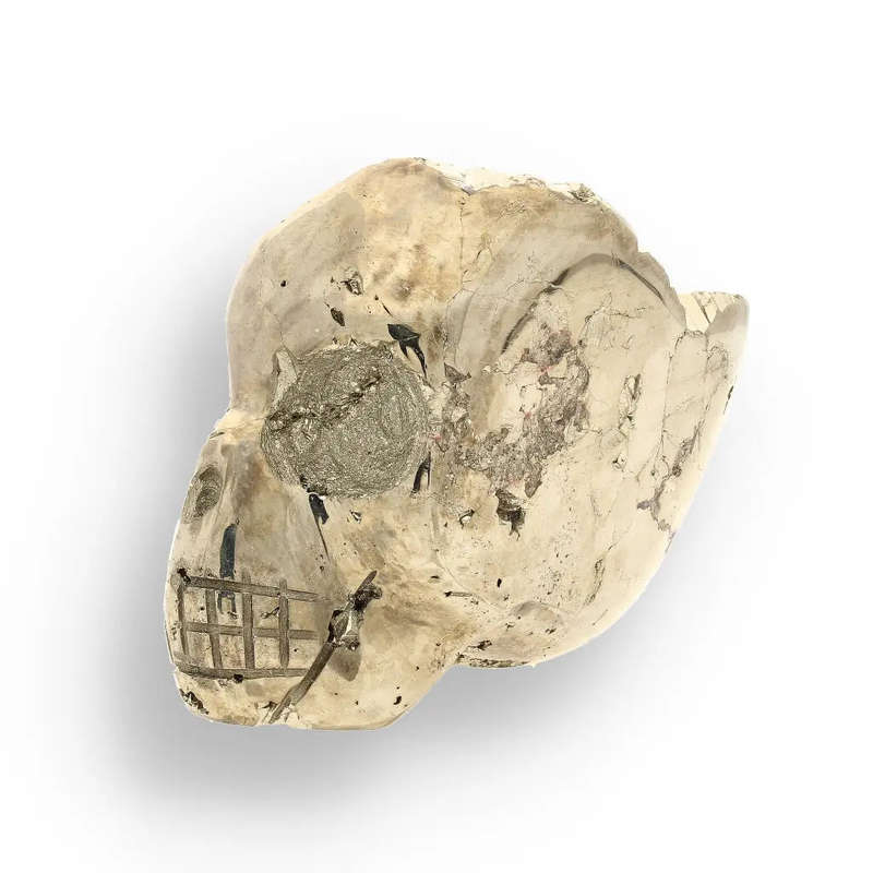Unique Pyrite Carved Skull: Protection, Prosperity, and Ancient Magic