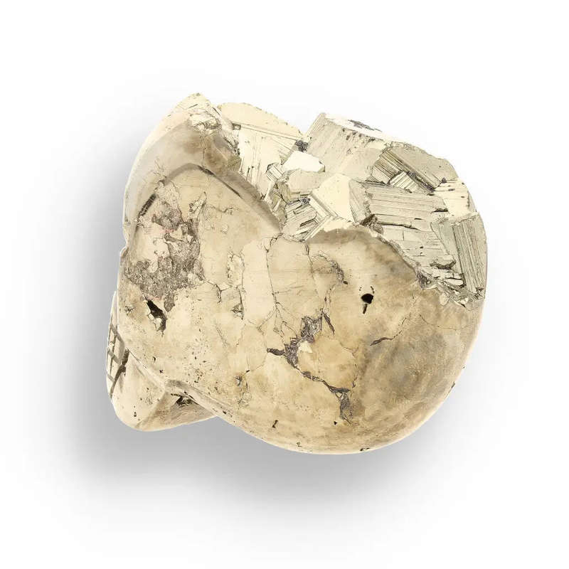 Unique Pyrite Carved Skull: Protection, Prosperity, and Ancient Magic