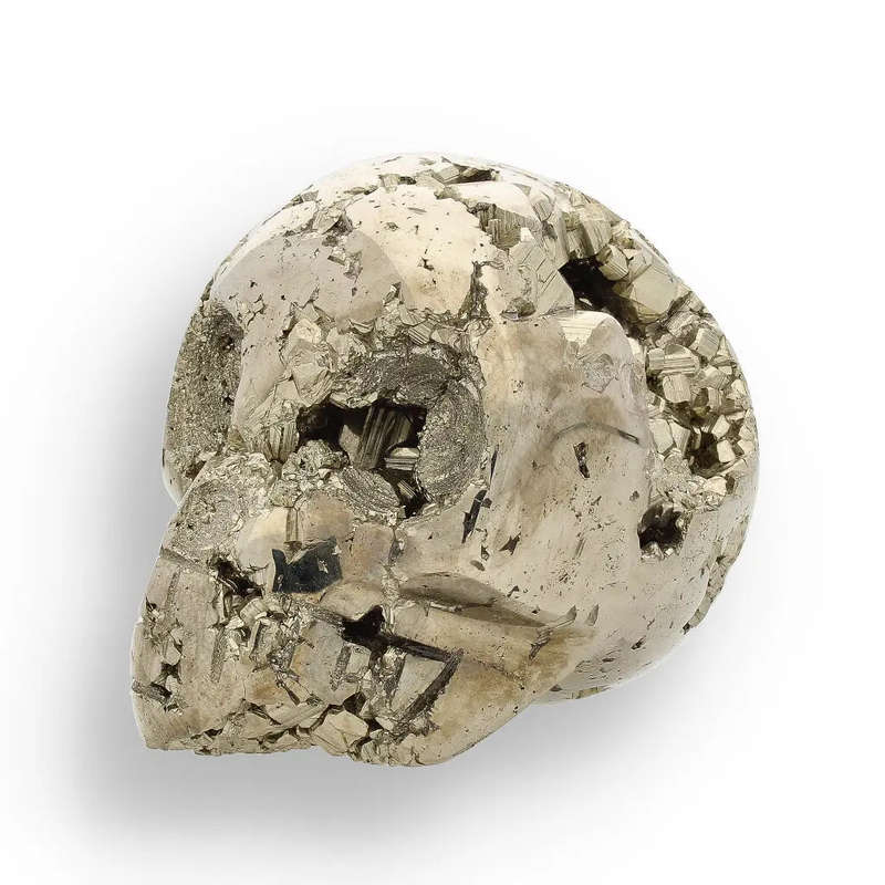 Crystal Skull of Abundance: Polished & Rough Pyrite Masterpiece