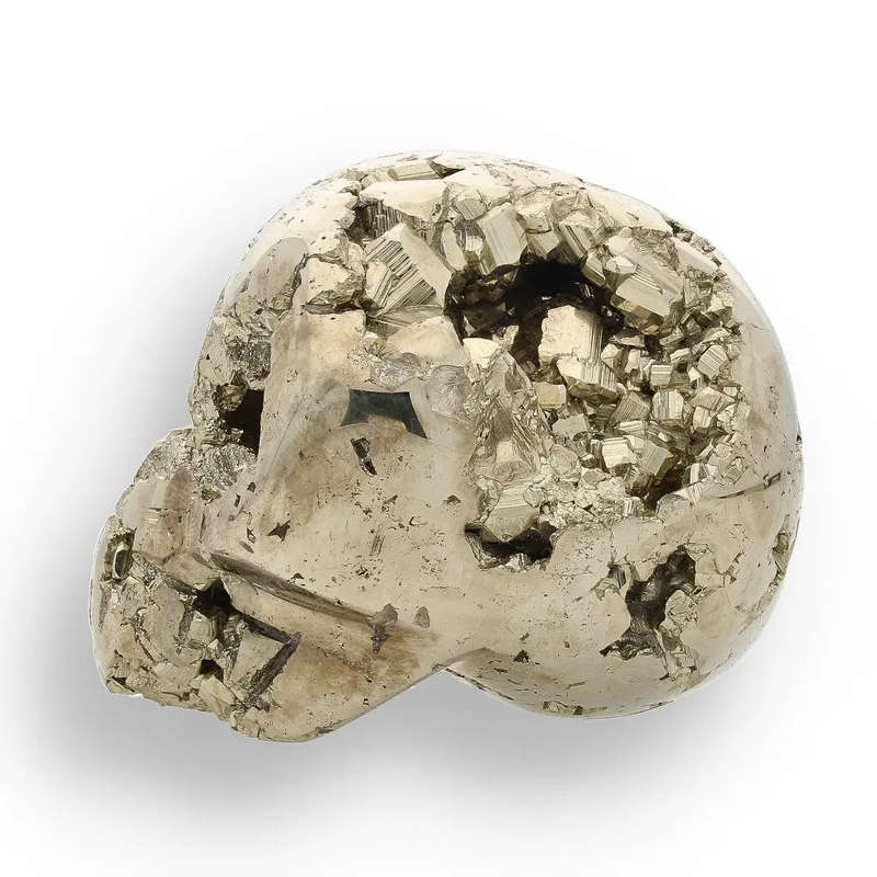 Crystal Skull of Abundance: Polished & Rough Pyrite Masterpiece