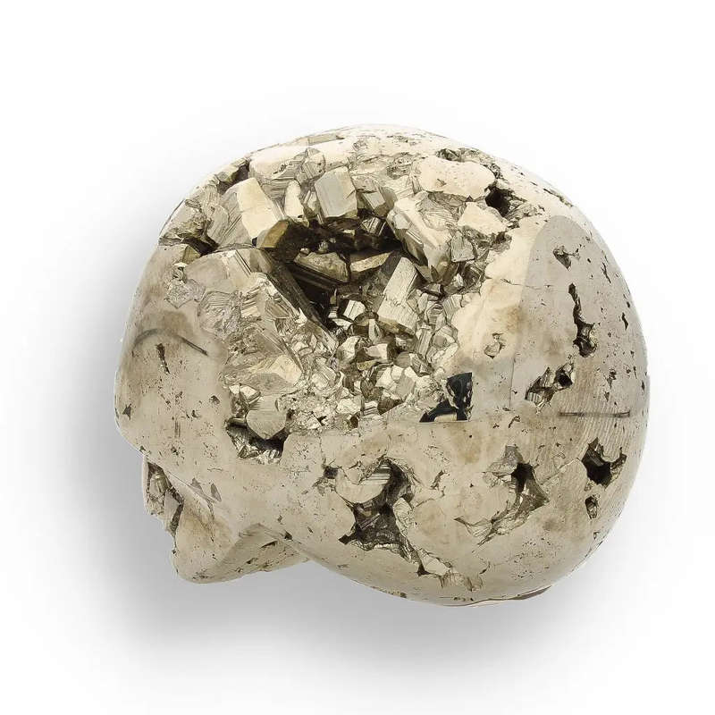 Crystal Skull of Abundance: Polished & Rough Pyrite Masterpiece