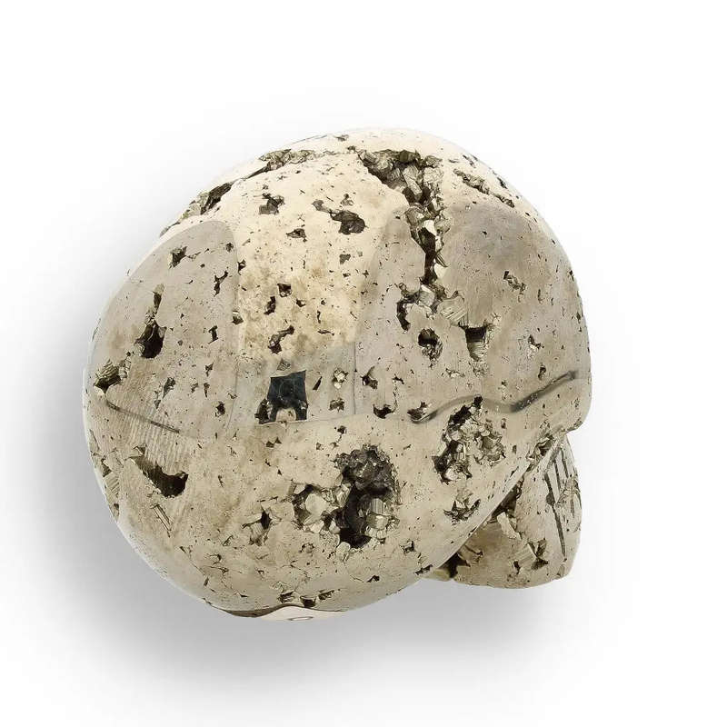 Crystal Skull of Abundance: Polished & Rough Pyrite Masterpiece