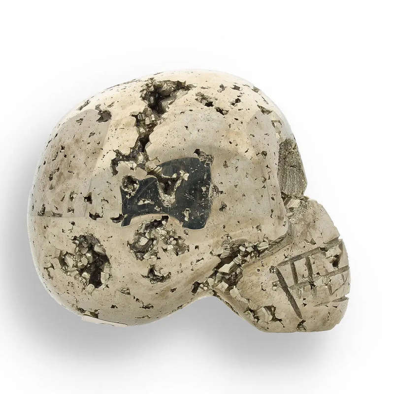 Crystal Skull of Abundance: Polished & Rough Pyrite Masterpiece