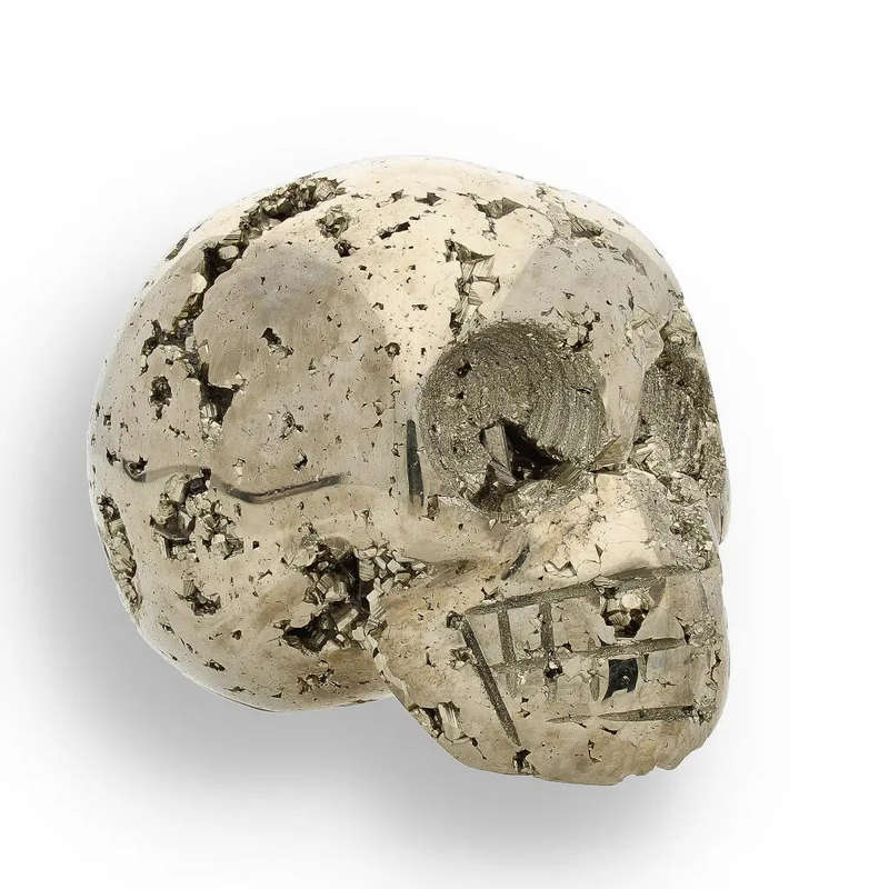 Crystal Skull of Abundance: Polished & Rough Pyrite Masterpiece