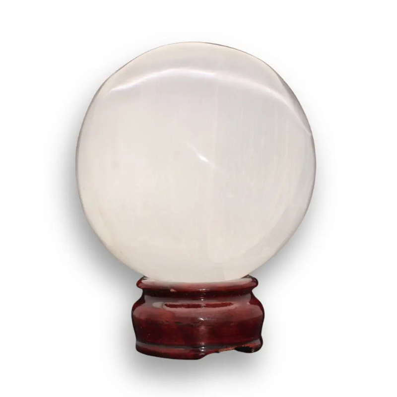 Satin Spar (Selenite) Sphere - Luminous White Crystal for Meditation and Spiritual Healing