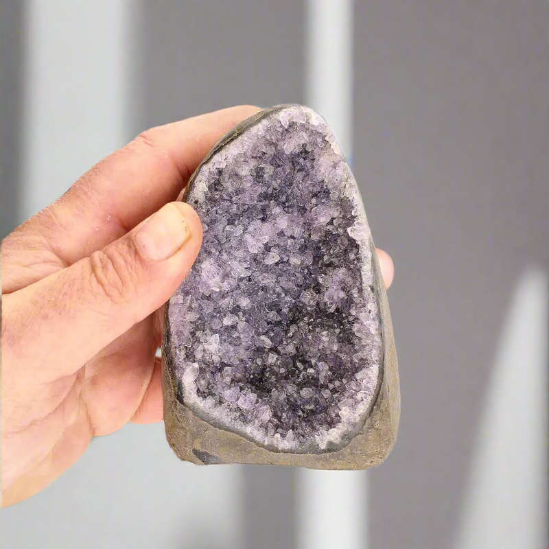 Amethyst Geode - Brazilian Crystal Druzy with Stable Flat Base